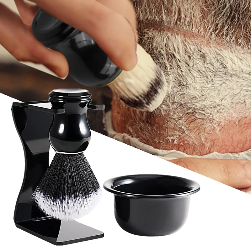 

Professional Shaving Brush Set 3-in-1 Shave Kits With Shaving Brush Shaving Bowl And Shaving Stand Father's Day Men's Gift Set