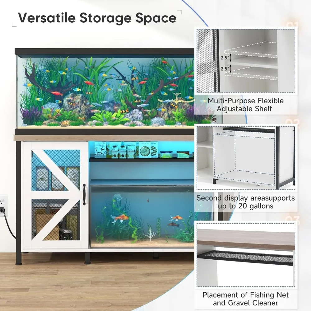 55-75 Gallon Aquarium Stand, Fish Tank Cabinet, Turtle Tank Stand