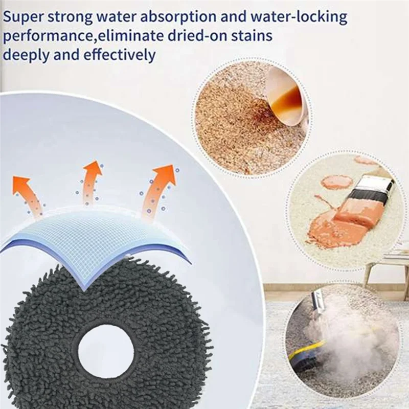 

Best-4PCS Mop Pads Kit For Roborock Qrevo Curv/Qrevo Pro/Qrevo Master/Qrevo Plus Vacuum Cleaner Replacement Parts Mop Cloth