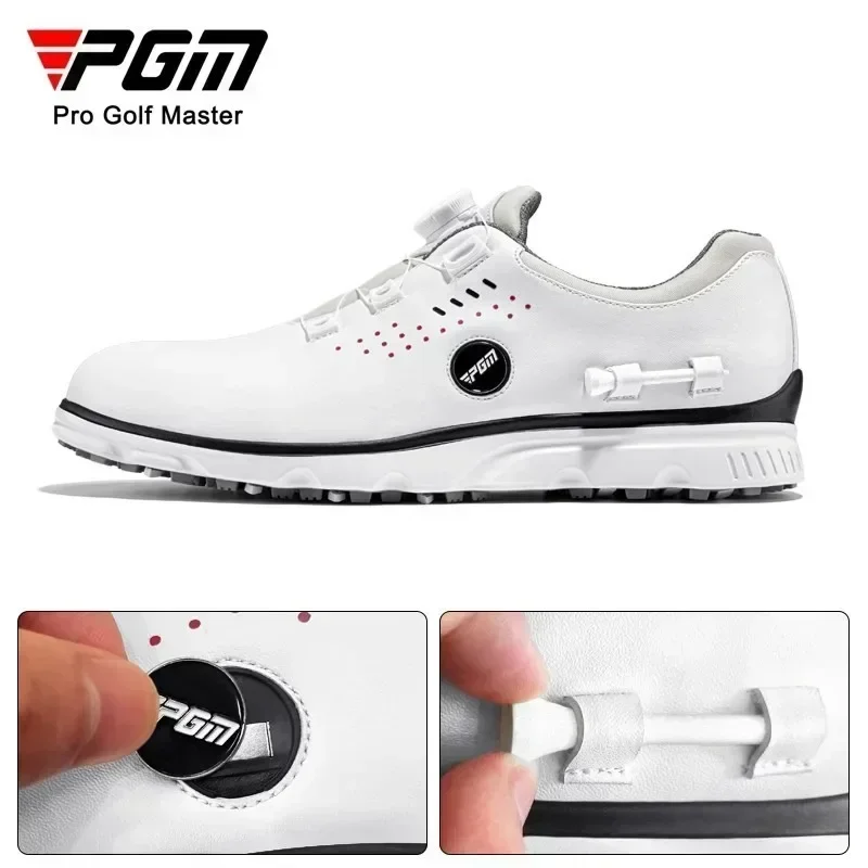 PGM Men Golf Shoes Quick Lacing Shoelaces Anti-side Slip Waterproof Men's Sports Shoes Sneakers XZ302