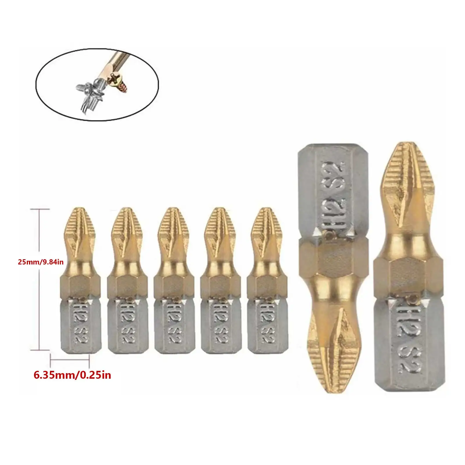PH2 Magnetic Screwdriver Bit 1/4 Inch Handle Titanium Coating Screwdriver Bit Anti-skid Electric Drill Power Tools