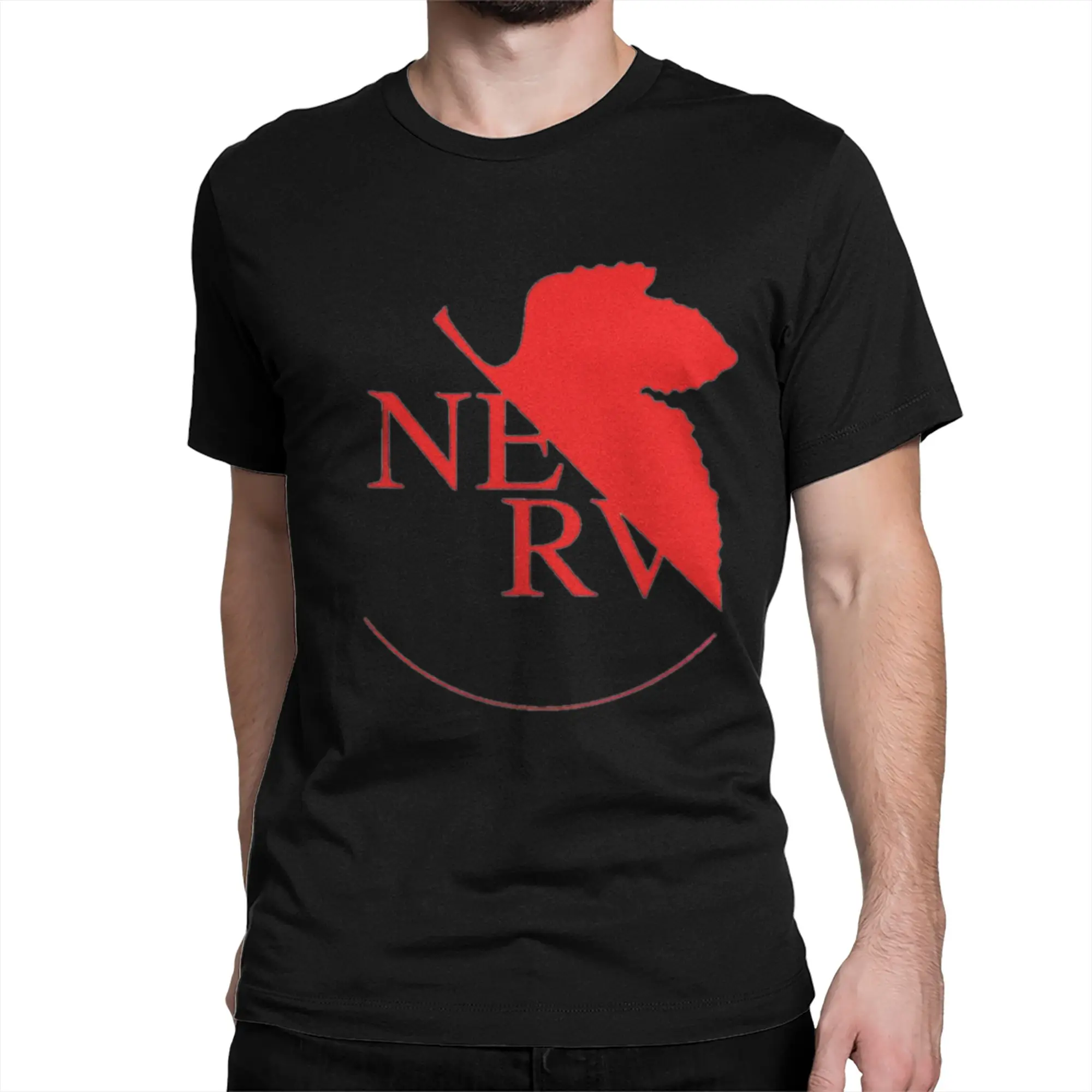 Nervs Logo Simple T-Shirt for Men Women EVA Neon Anime Aesthetic Fun Cotton Tees Short Sleeve T Shirt Graphic Printed Clothing
