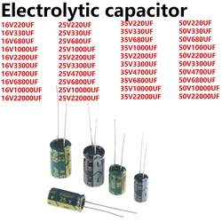 100/50/20/10/5pcs 16V 25V 35V 63v 50V 400V 450v Capacitor 220uf 330uf 470uf 680uf 1000uf 2200uf 3300uf 4700uf 6800 10000 22000uf