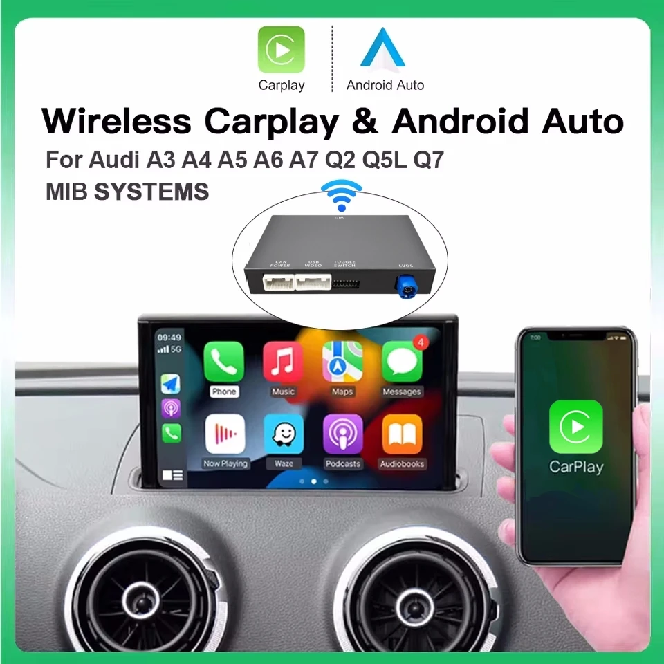 ANYFAR Wireless CarPlay for Audi A4 A6 A7 A5 2015-2019 Android Auto Mirror Link AirPlay Reverse Camera Multimedia Accessories