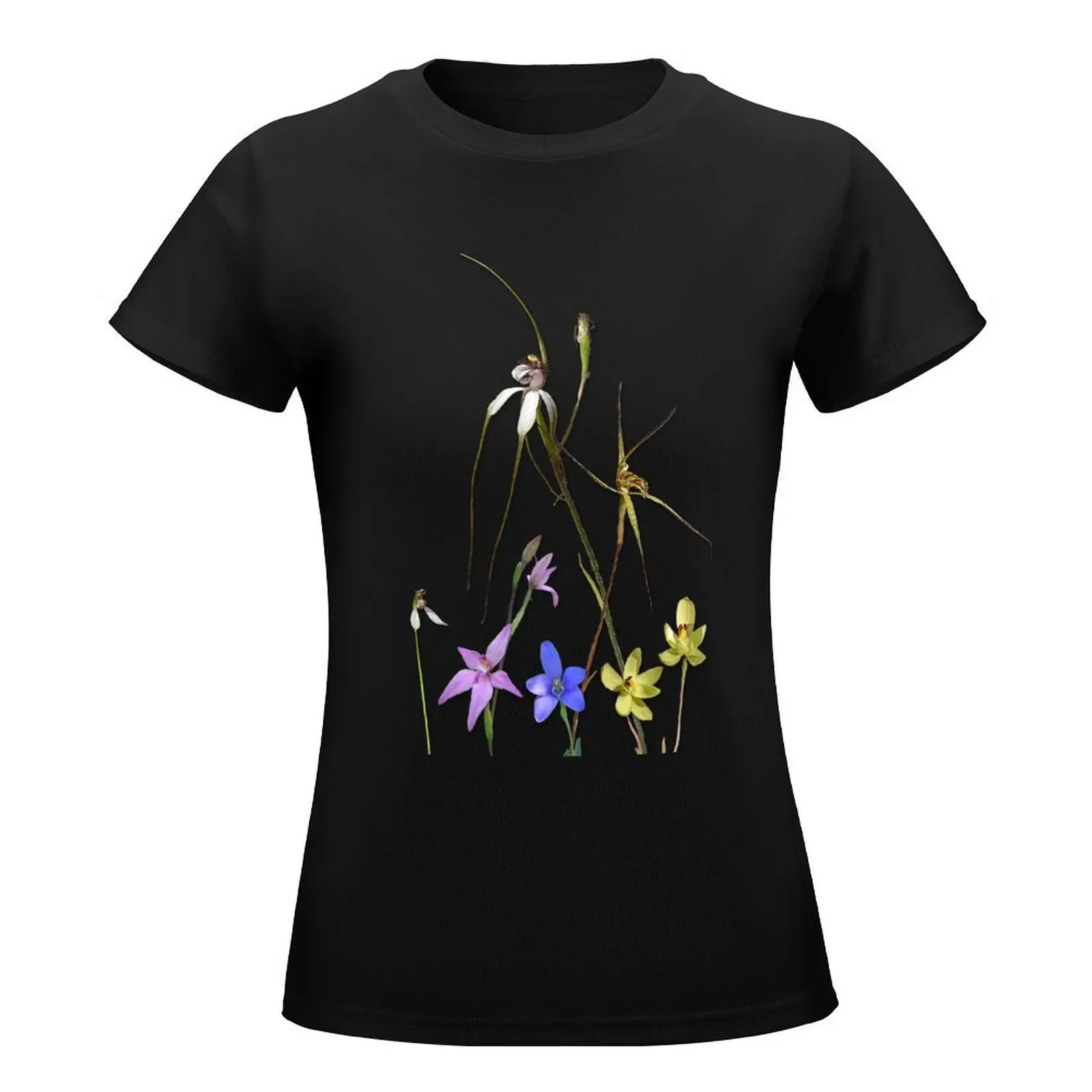 Orchidee z Australii 7 rodzimych orchidei z zachodniej Australii t-shirt grafika za duże kawaii ubrania damskie koszulki graficzne