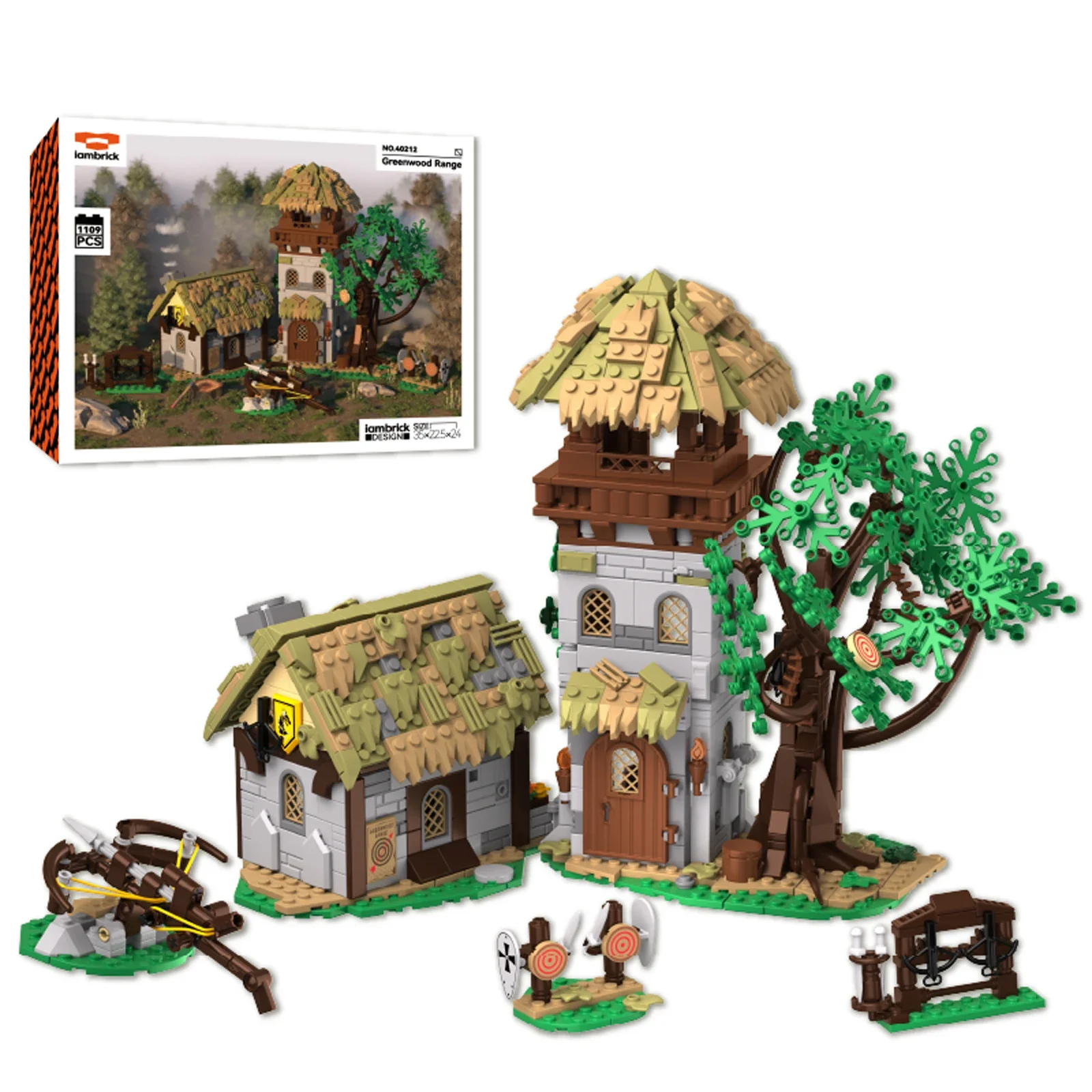 

1109PCS MOC Greenwood Range Puzzle Bricks Toys Creative Ornaments Assembly Street View Building Blocks for Kids Holiday Gifts