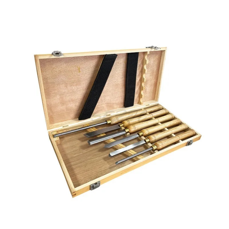 

6 шт./компл. нож для токарного станка с ручкой, портативный нож для мастера, ремесленный нож из быстрорежущей стали, токарный инструмент из острой стали, буковое дерево