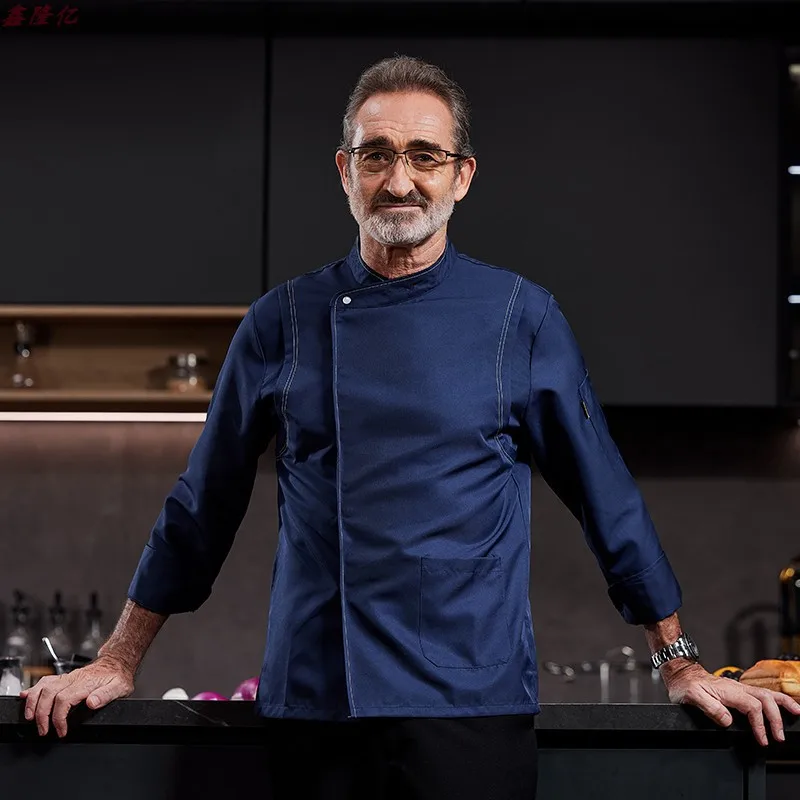 Catering Hotel restaurante cocina uniforme de trabajo de manga larga pastelería panadería camarero uniforme de Chef para hombres