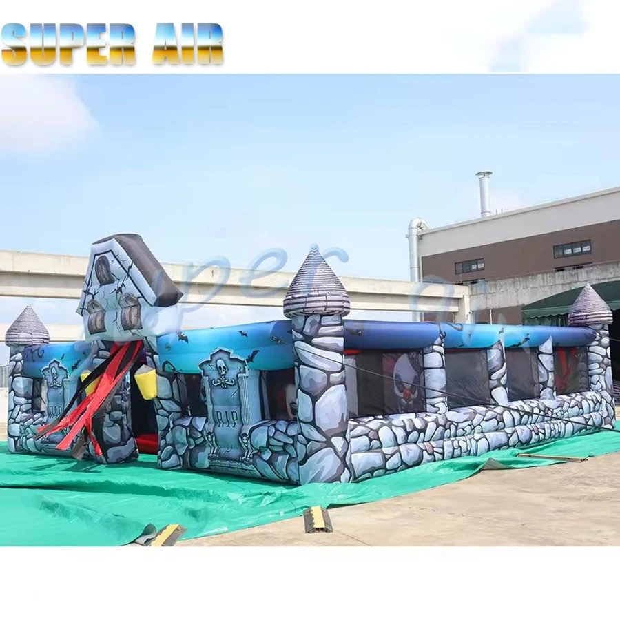Spedizione aerea veloce a porta, labirinto gonfiabile di Halloween per bambini