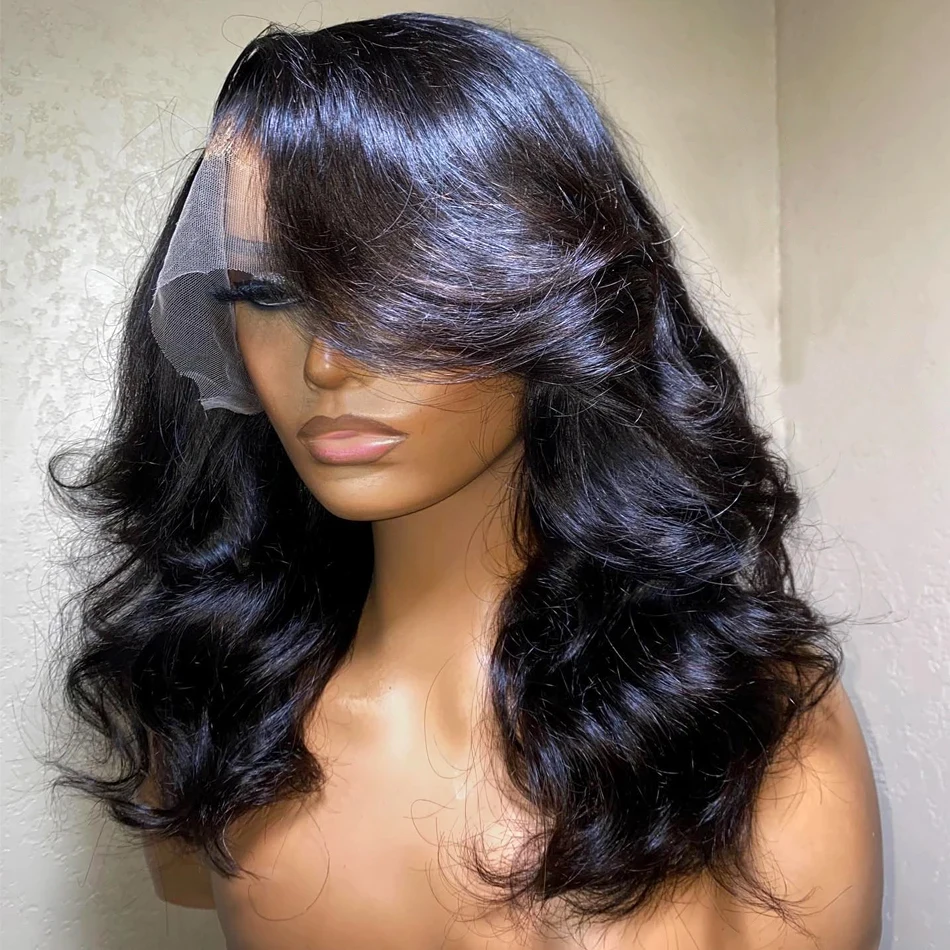 Wavy Short Bob Wig Body Wave HD Lace Frontal Human Hair Wig Natural Wave PrePlucked Brazilian Hair Lace Front Wig Local Delivery