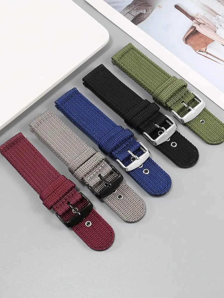 Breathable Nylon Watch Strap Male Suitable for Seiko Water Ghost Casio Swordfish Rolex Huawei Quick Release 20/22mm