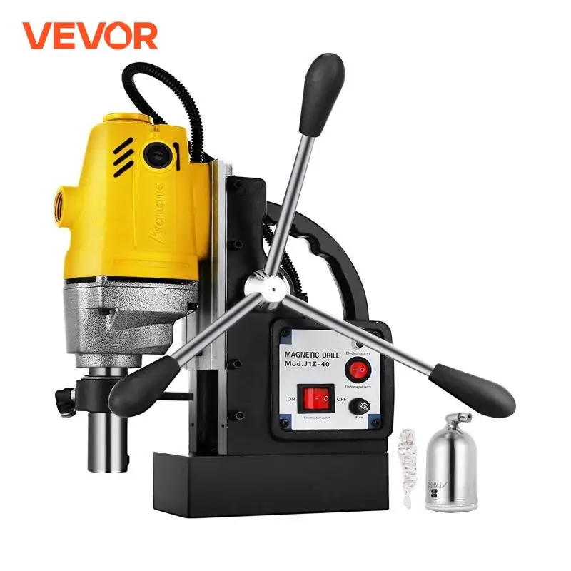 VEVOR MD40 40mm Magnetic Drill Press 1100W Height Adjustable Electric Bench Drilling Rig Machine for Engineering Steel Structure