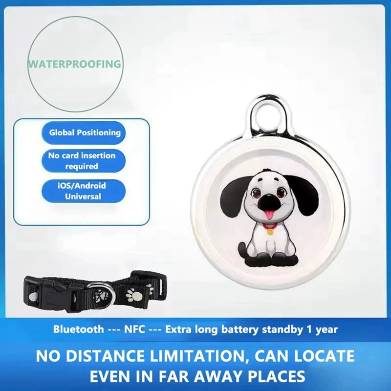 Pet Anti Lost GPS Tracker Bluetooth Smart Wearable Waterproof Locator Real-Time Tracking Collar Find Device