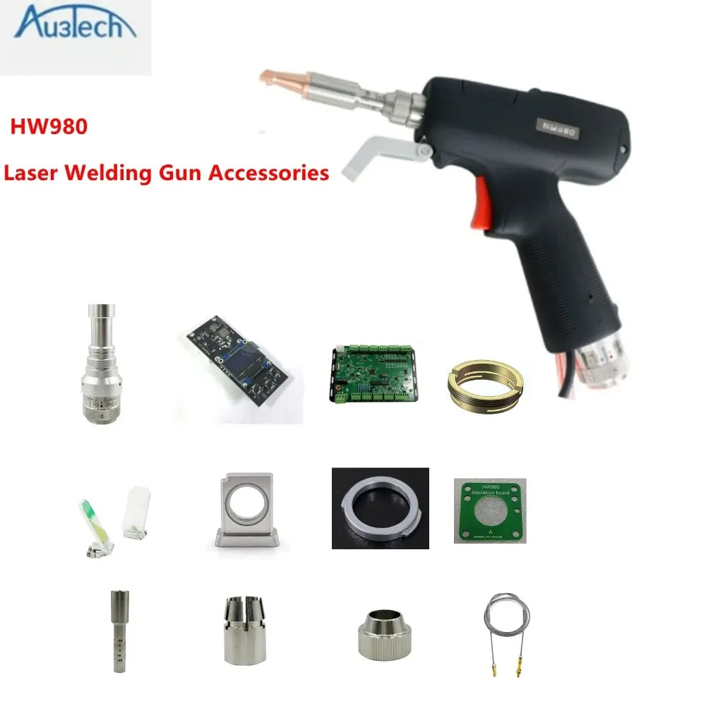 Original AU3tech HW980 Laser Welding Head Accessories Mainboard Focus Lens Protective Window Nozzle Wire Feeding Tube Parts