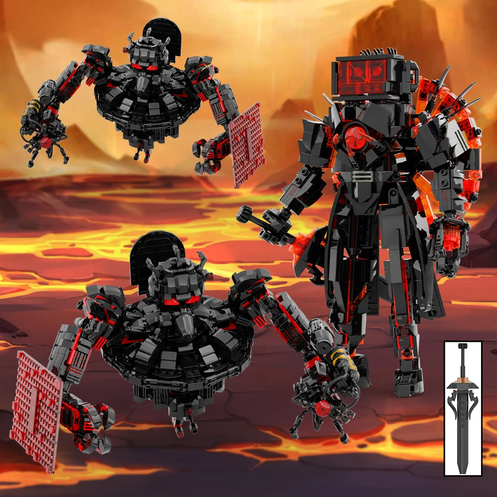 Skibidis – blocs de construction de figurines d'action de toilette, Speakerman Cameraman TVman, modèle de briques, jouets pour enfants, cadeaux de noël et d'anniversaire