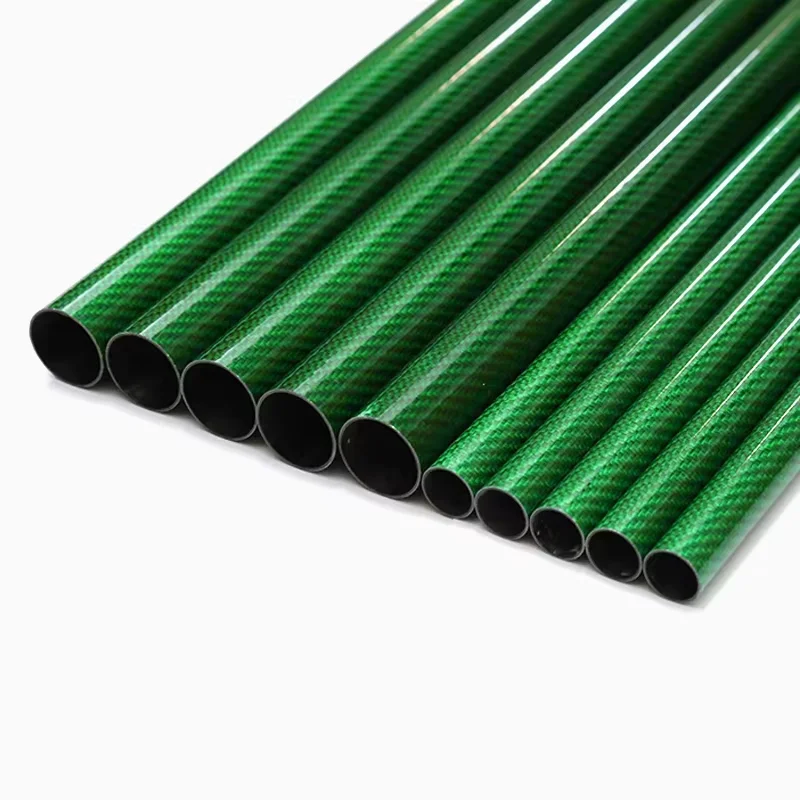 2PCS 3K Carbon Fiber Colored Tube High Composite Hardness Material Glossy Diameter 6mm~16mm Length 500mm DIY For RC Airplane