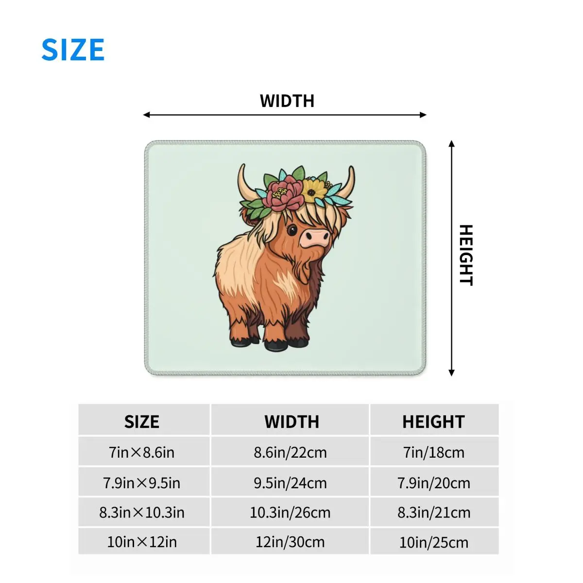 Highland vaca animal mouse pad teclado do computador mouse tapete gamer pc tapete de mesa acessórios de escritório tapetes de mesa