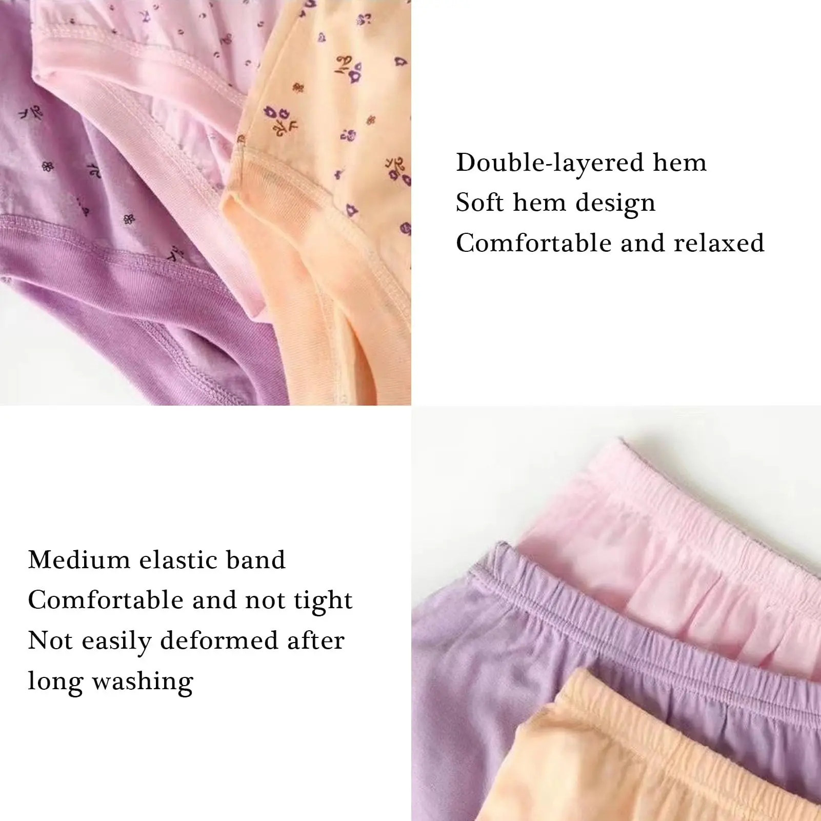 5 шт., женское нижнее белье для пожилых людей, трусы из 100% хлопка для средних пожилых женщин, трусики больших размеров, трусики с полным покрытием