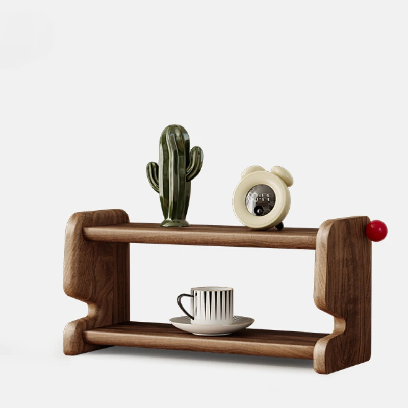 

Solid Wood Desktop Storage Rack Anti-Collision Desk Organizer Creative Design Desktop Storage Heavy-Duty Multi-Tier Cup Rack