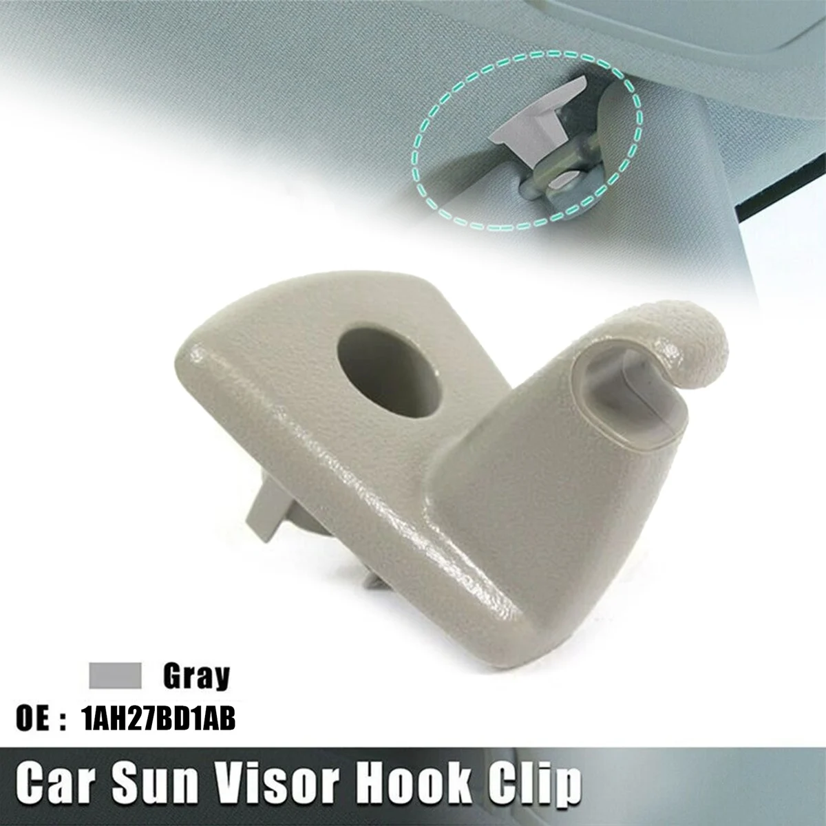 For 2005-2006 Chrysler 300 Dodge Magnum Charger 1AH27BD1AB Grey Interior Gray Sun Visor Clip Holder Hook Bracket Hanger