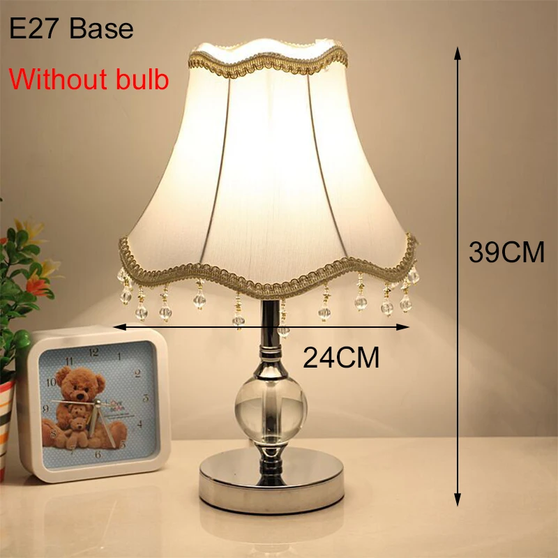 Vintage Crystal European Table Lamps Modern Bedroom Bedside Lamp for Living Room Lights Retro Nightstand Led Desk Lamp E27 US EU