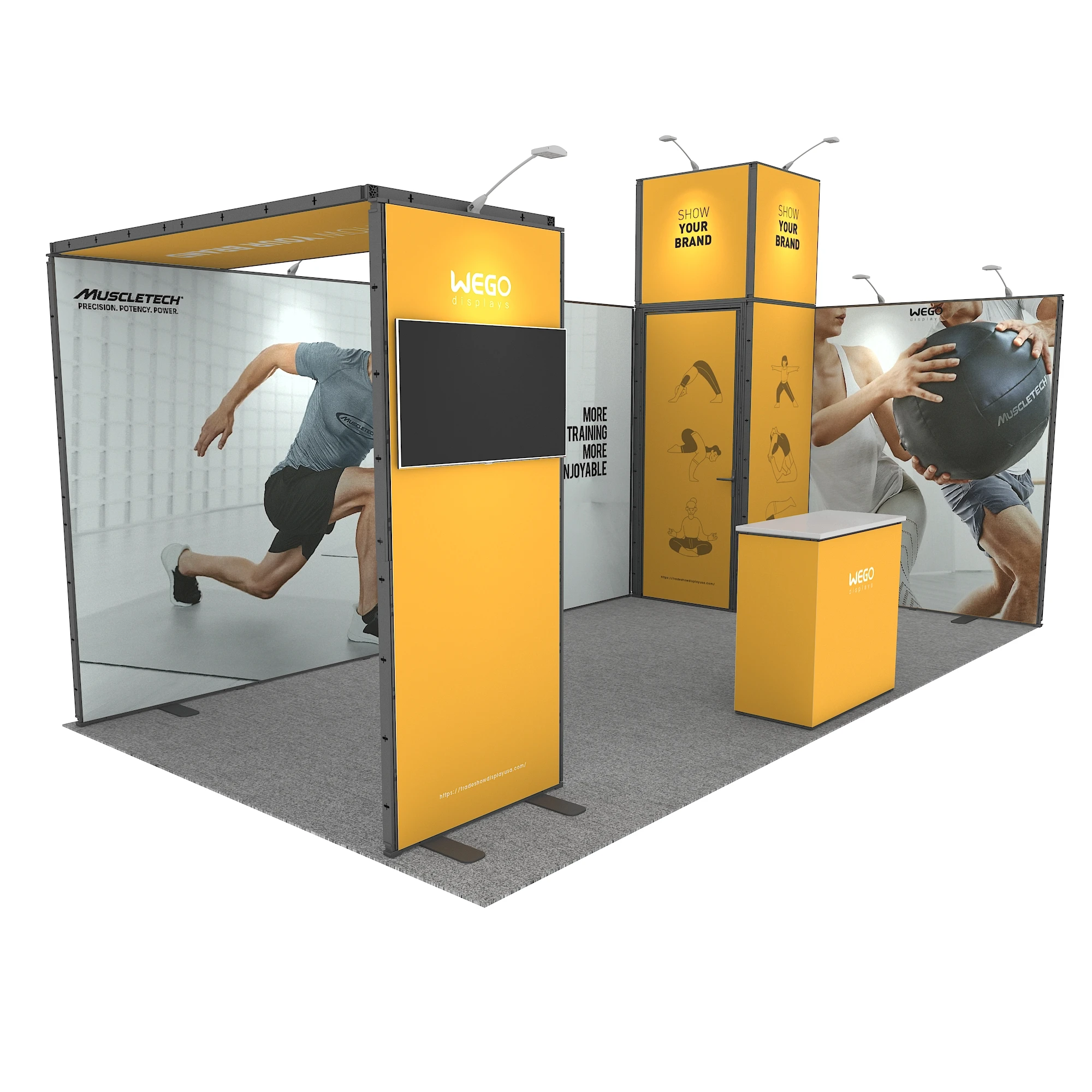 Suporte de exposição modular expansível de alumínio 3x6 China Factory Cheap Trade Show Booth Expositor Popular nos EUA