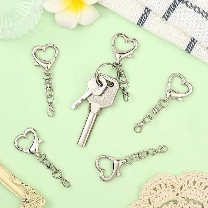 10/20/40 Stück herzförmige Schlüsselanhänger aus Metall für Schlüsselanhänger, Handtaschen, Accessoires, Näharbeiten, Bastelarbeiten, Schlüsselbänder und DIY-Projekte, Geschenke – Detail 6