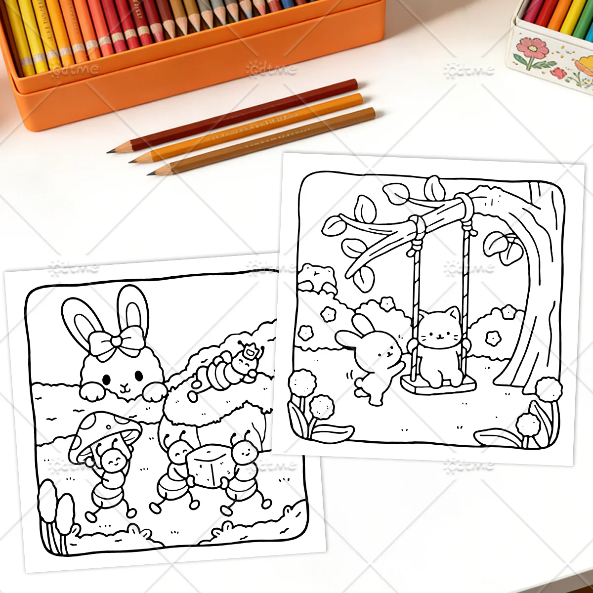 FURRY ANIMALS Malbuch für Erwachsene mit niedlichen, gemütlichen täglichen Aktivitäten zur Entspannung (Cozy Spaces Coloring) – Detail 6