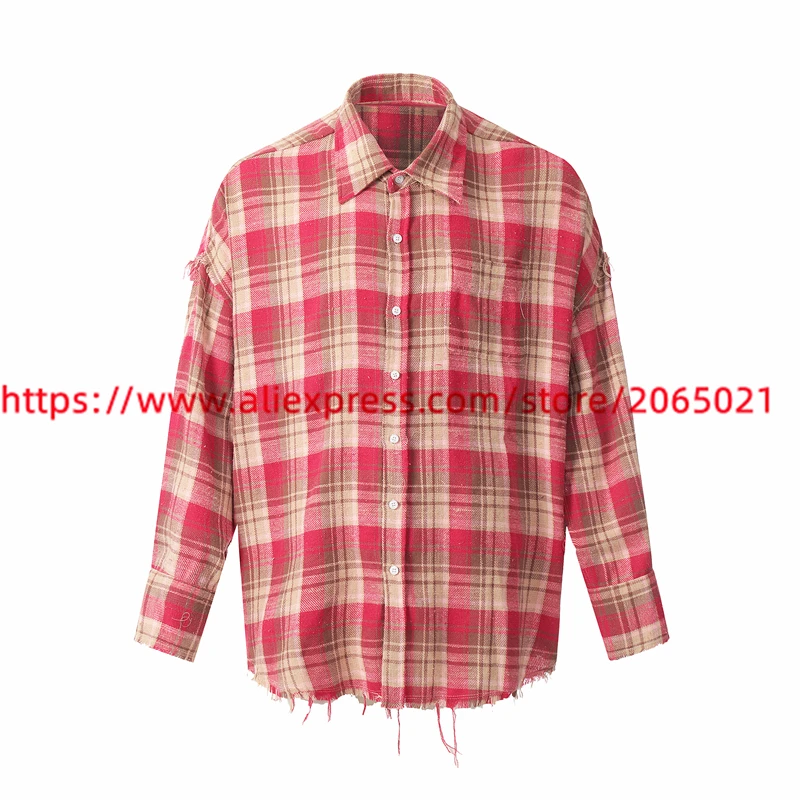 Handmade Tassels Pleated Seersucker Shirt Men Women Best Quality Casual Loose Fit Shirts