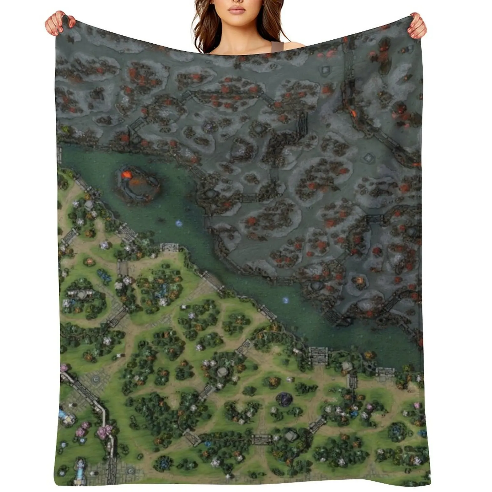 Dota 2 Reborn 7.28 HD Map Throw Blanket Thins blankets ands Moving Luxury Throw Blankets