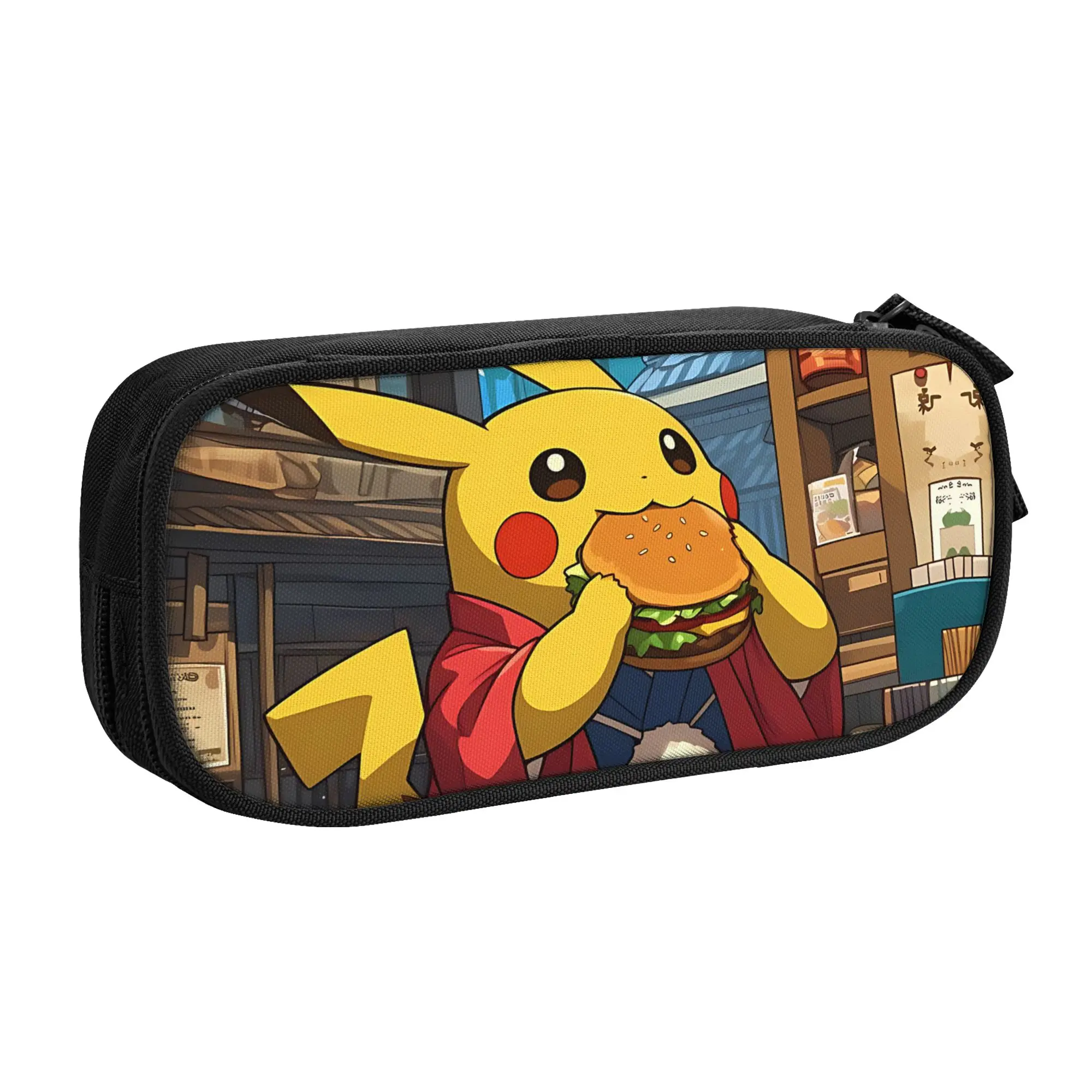 Custom Cartoon Pokemon Theme Large Capacity Bags for Child Pikechu Like Food School Pencil Bag for Boys Gilrs Kids