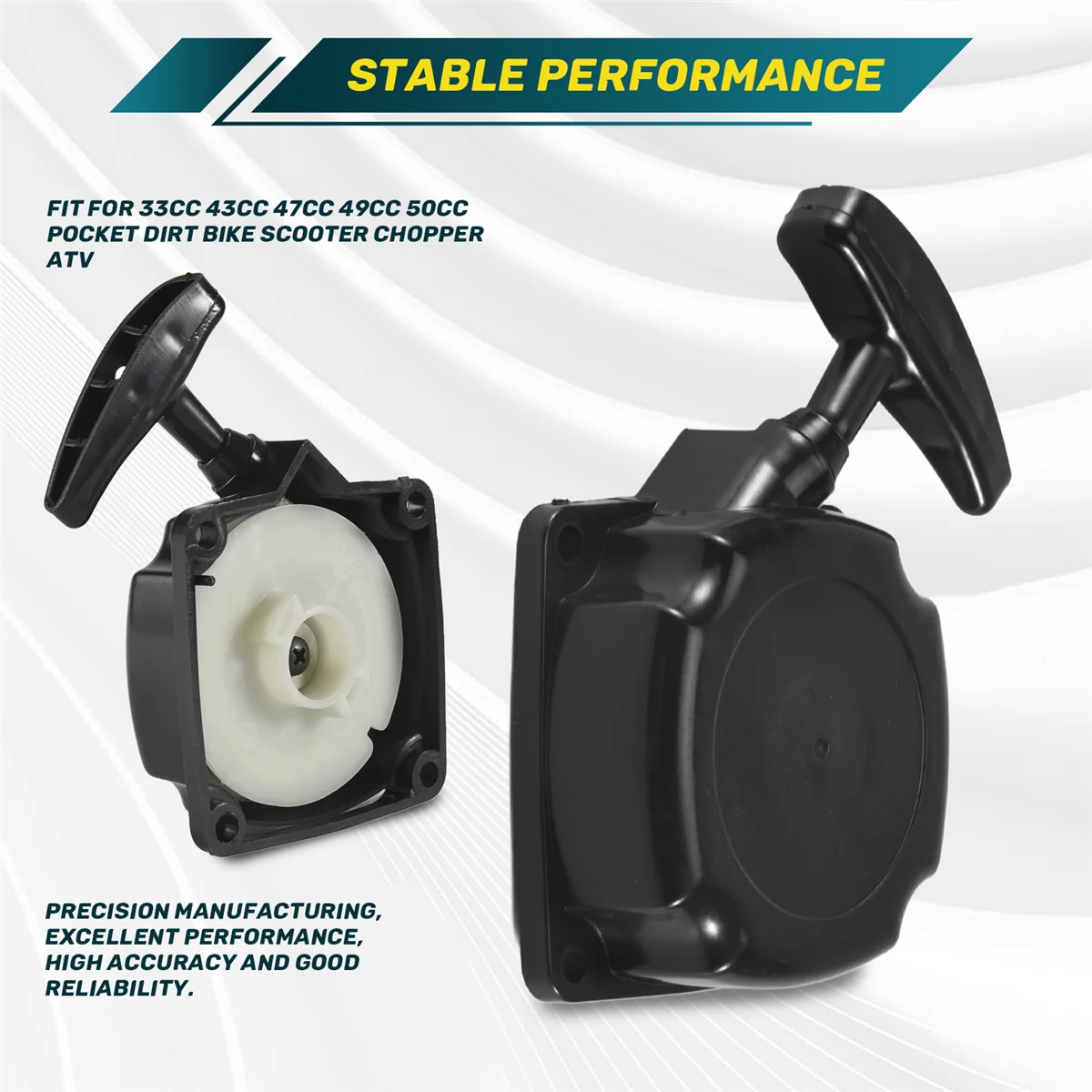 Recoil Pull Starter with Claw Pawl Cog for 33Cc 43Cc 47Cc 49Cc 50Cc Pocket Dirt Bike Scooter Chopper ATV G
