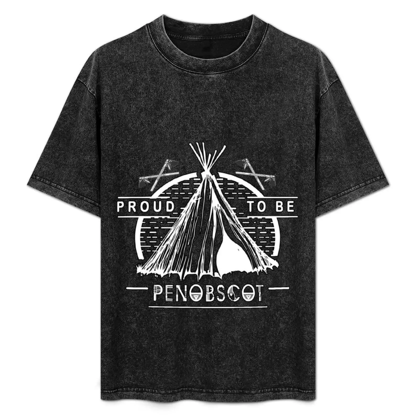 

Native American - Proud To Be penobscot T-Shirt vintage plus size tops t shirts for men
