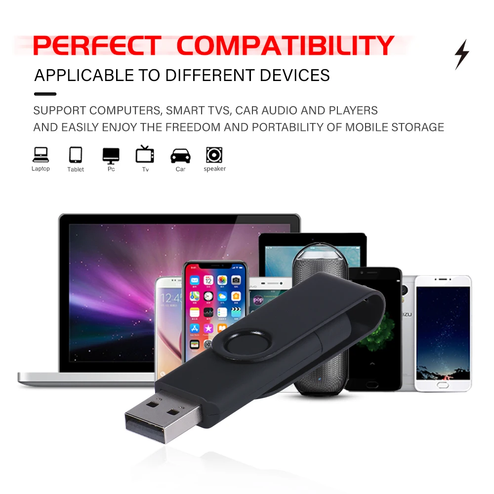 2 in 1 TYPE-C for Mobile Phone USB Flash Drive 128GB Blue Rotatable Memory stick 64GB Green Pen Drive 32gb Black Real Capacity