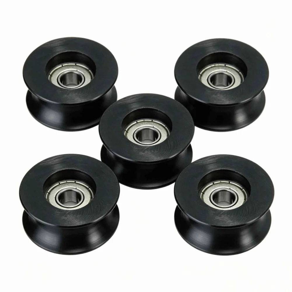 5PCS Track Pulley Bearing Rollers for 0840UU U Groove Round Bottom Design 8mm ID 40mm OD 20.7mm W Sliding Rollers Bearing