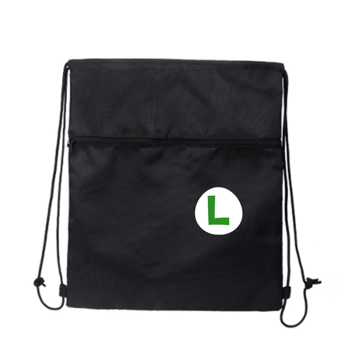

Зеленая большая буква L для занятий спортом на открытом воздухе, простой рюкзак с карманом на шнурке, мужской и женский рюкзак для фитнеса