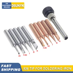 5Pcs 900M-T Pure Copper Soldering Iron Tip Soldering iron BGA Soldering Station Lead-free Solder Tips Branding Iron Welding