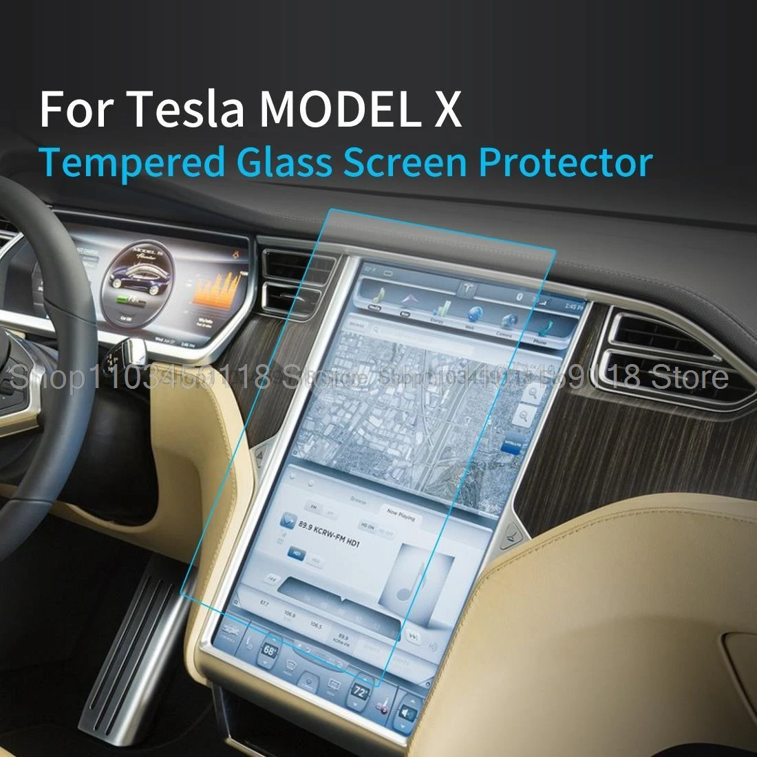 Tempered Glass Screen Protector Film For Tesla Model X 2017-2021  17 inch Car gps Navigation radio  anti-scratch accessories