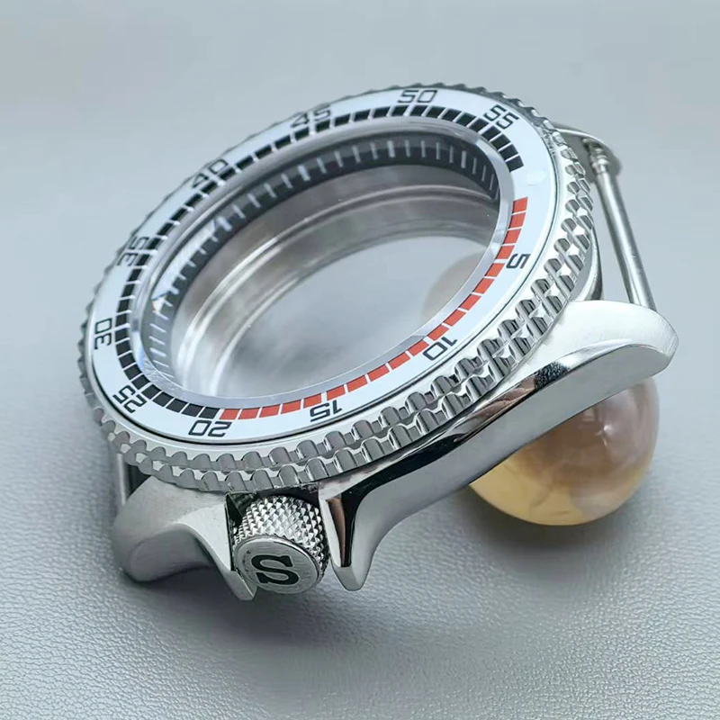 Mod Silver SKX007 Watch Case with Flat Sapphire Crystal Glass for NH35 NH36 4R 6R 7S Movement Men's 28.5mm Dial Repair Parts