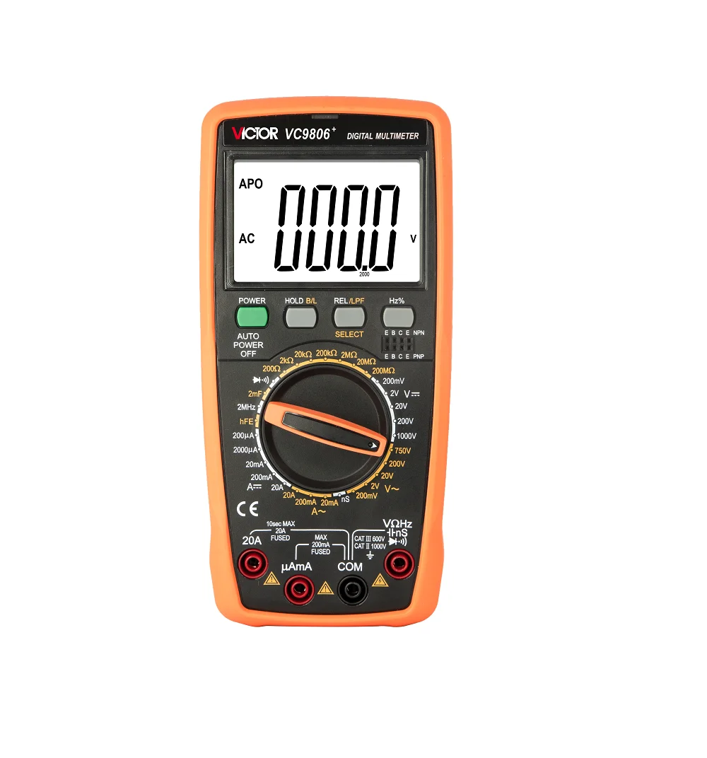 New VICTOR VC9806 + 19999 4 1/2  Digitale Grande Schermo Retroilluminato Display LCD Multimeter