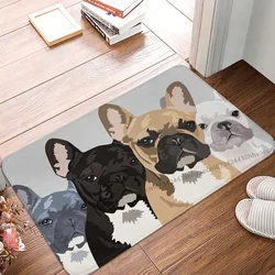 Lovely Dog Animal Pets Non-slip Doormat Bath Mat Cute Frenchie Bulldog Floor Carpet Entrance Door Rug Bedroom Decor