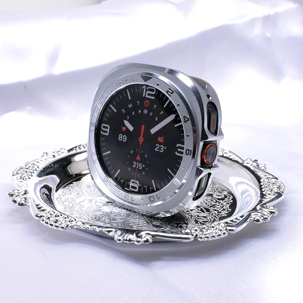 Capa de metal dura masculina de negócios de luxo para samsung galaxy ultra 2025 47mm quadro capa protetora para galaxy watch ultra 2024 47mm