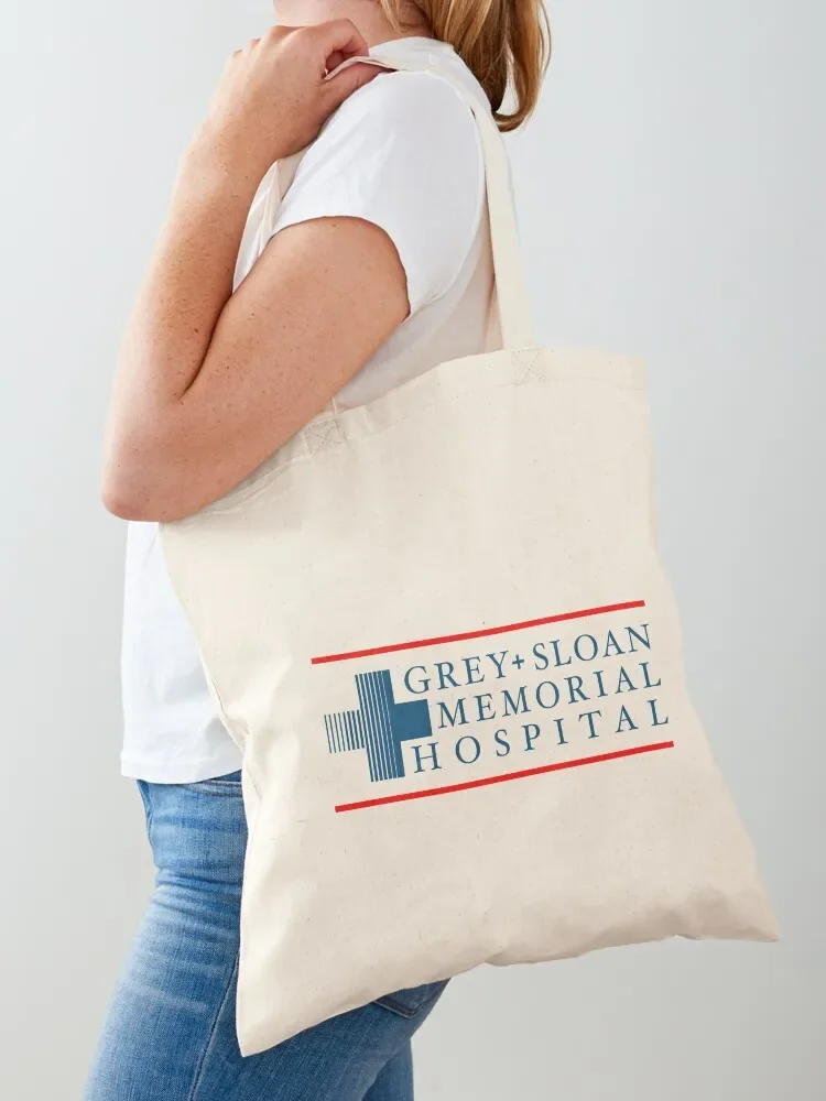 Grey Sloan Memorial Hospital Logo w/ Red border Tote Bag Woman shopper bag Women's beach bags Customizable tote bag