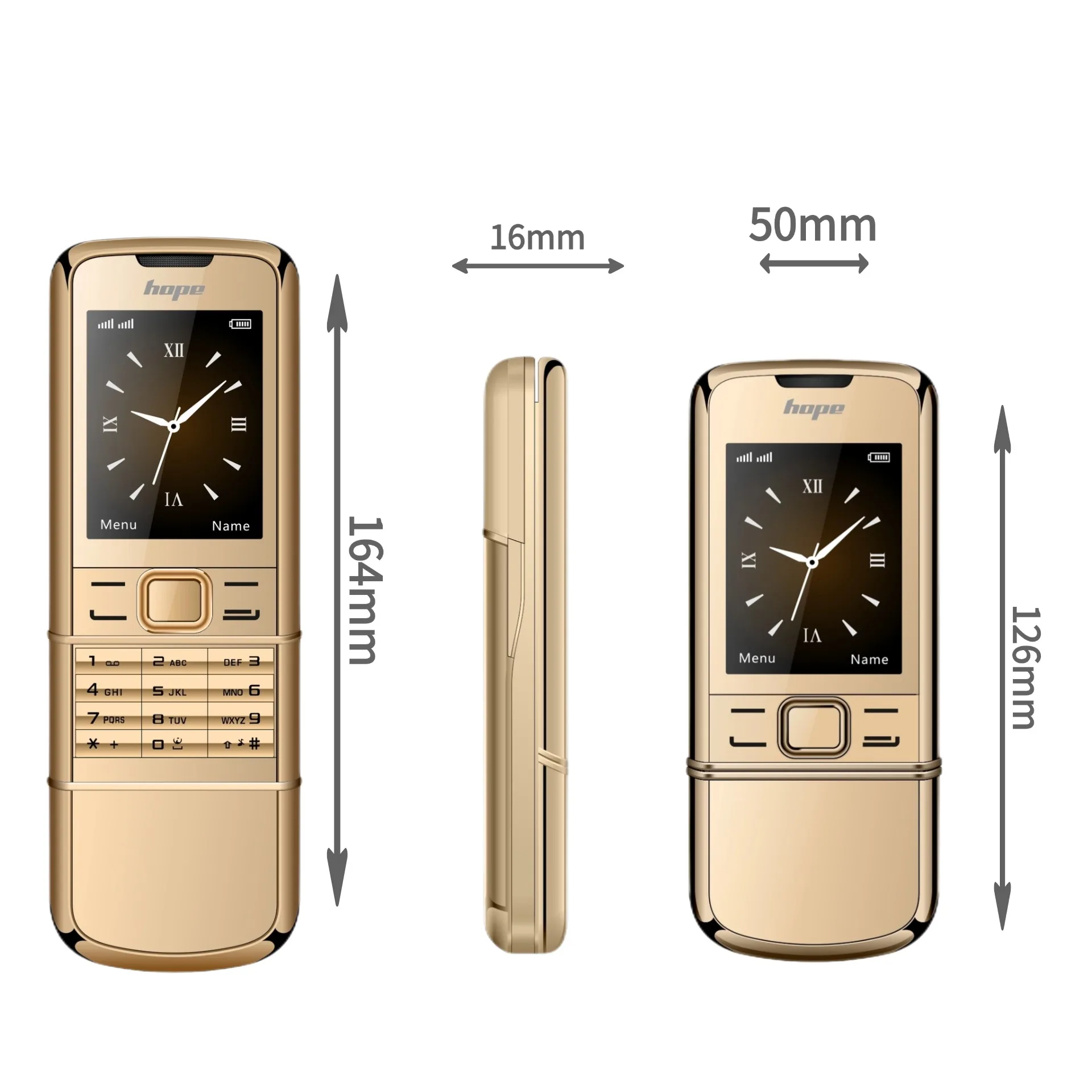 8800 Classic Retro Slider Senior Phone Dual SIM Metal Body Speed Dial Blacklist Durable Elderly Mobile Phone Big Button Luxury