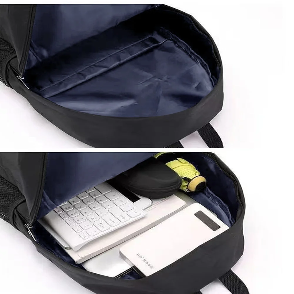 Mochila de viagem casual saco de escola de estudante saco de laptop de grande capacidade lona bonito-monstro impressão unissex organizador bolsa de ombro