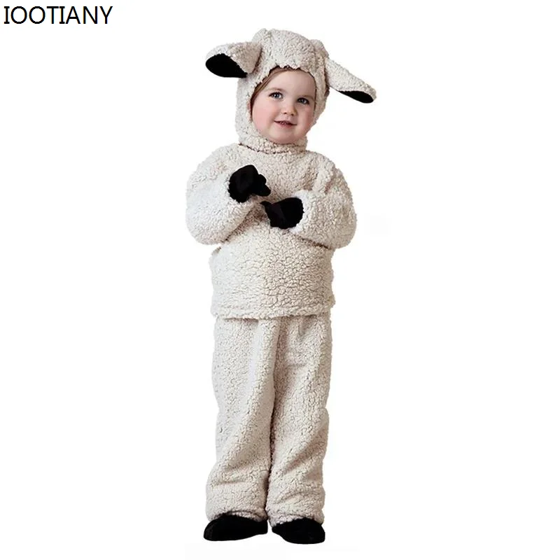 

Kids Animal Costumes Little Sheep Cosplay Stage Performance Dress Up Preschool Campus Activities Animal Set Purim Party Wear New