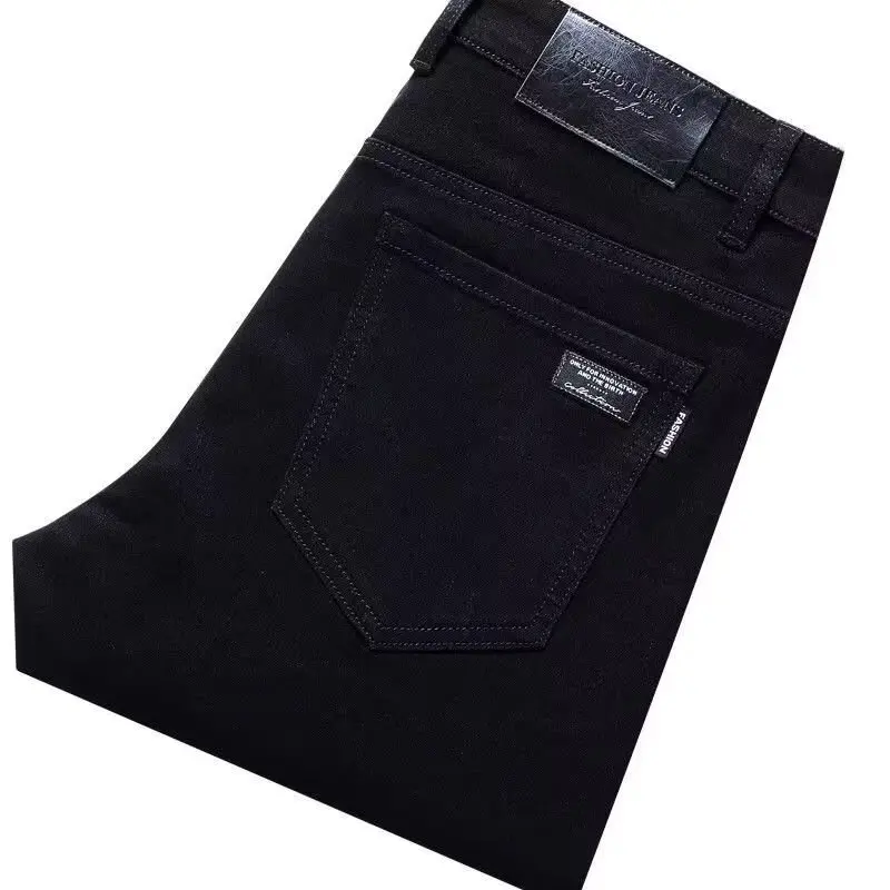Men's Slim Fit Straight Leg Jeans Spring Autumn High Elasticity Casual High End Small Straight Tube Men's Pants Fashion Urban...