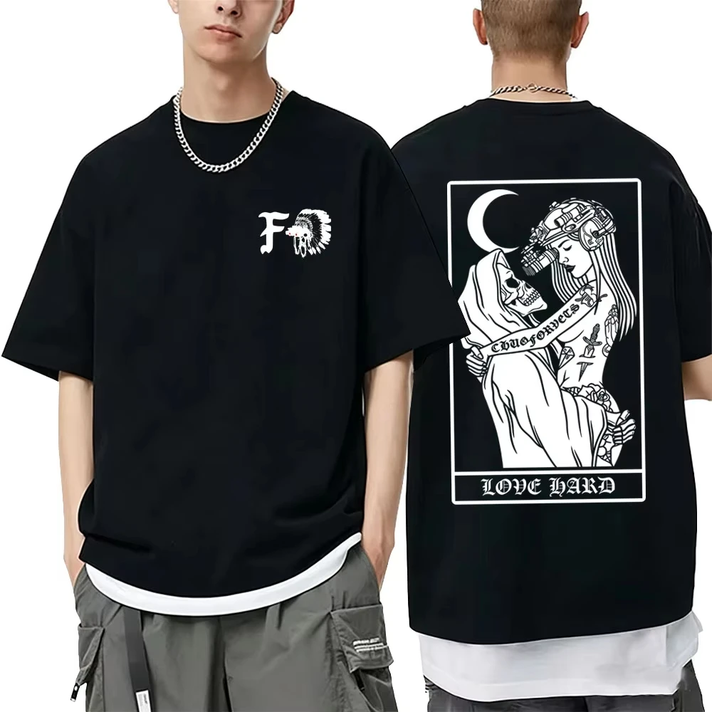2026 Nova Camiseta Estilosa com Estampa de Esqueleto do Forward Observations Group, Unissex, Vintage Gótica, Oversized