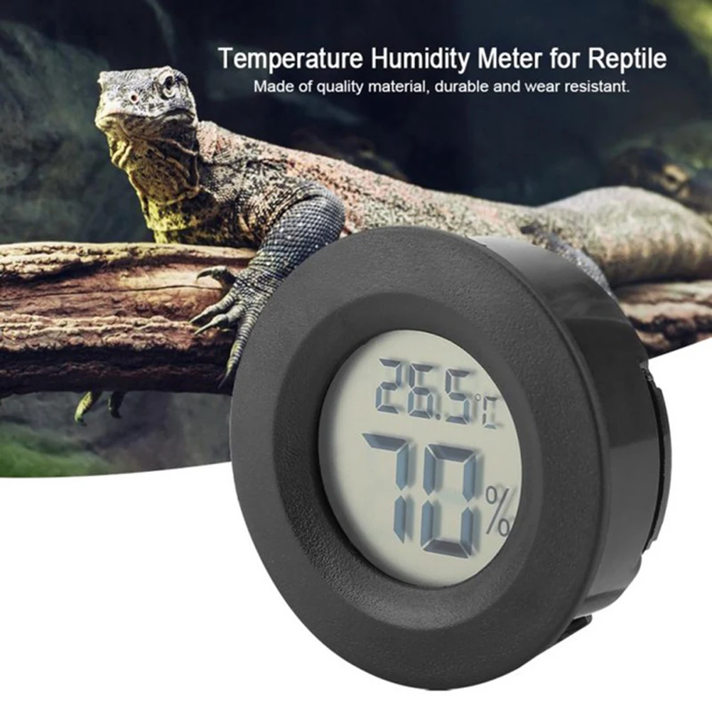 

5Pcs Digital Hygrometer Thermometer Portable Lightweight Compact Wall Mountable Reptile Pet Temperature Humidity Meter Black