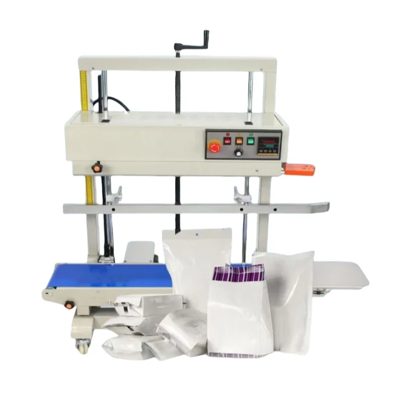 Automatic Continuous Vertical Band Sealer Machine Stainless Steel for Big Pouch Food Plastic Film Packaging Foil Sealing Machine